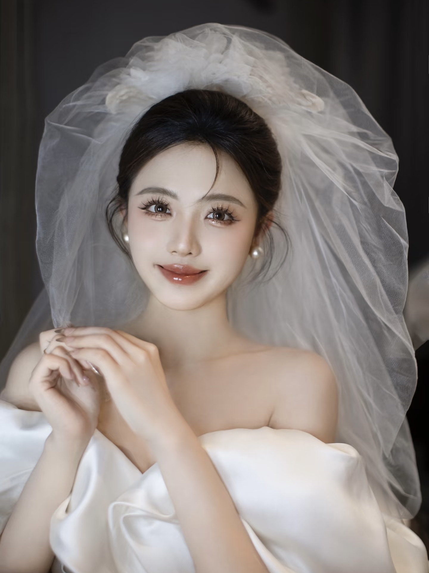 緞面婚紗妝造