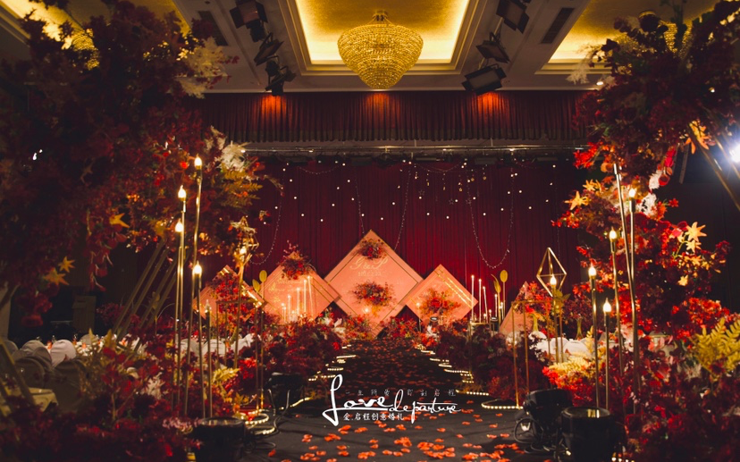 高級金屬感紅金婚禮花千元享十萬婚禮蓬溪蘭園婚禮堂