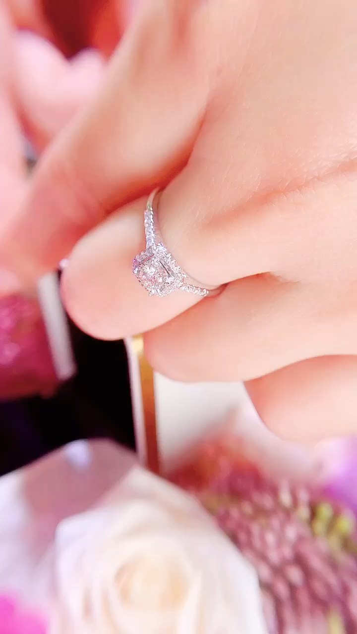 心动定制20分钻石50分钻戒效果芳华女戒