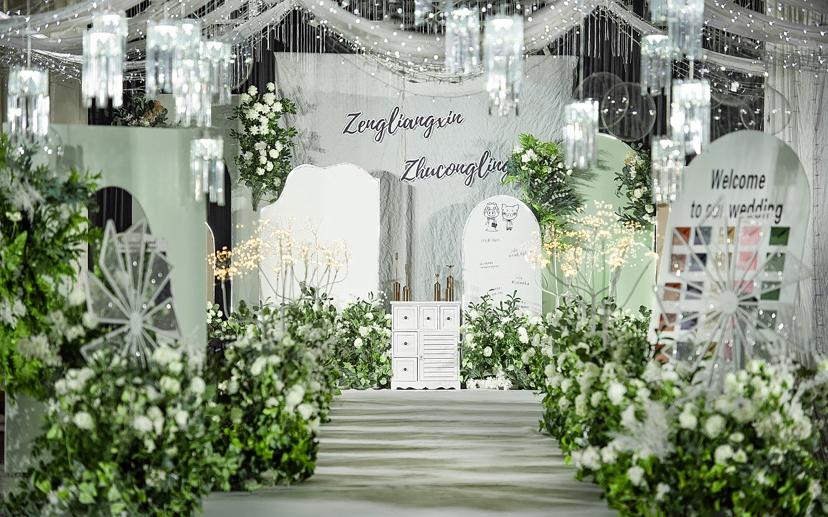 小清新牛油果婚礼现场布置