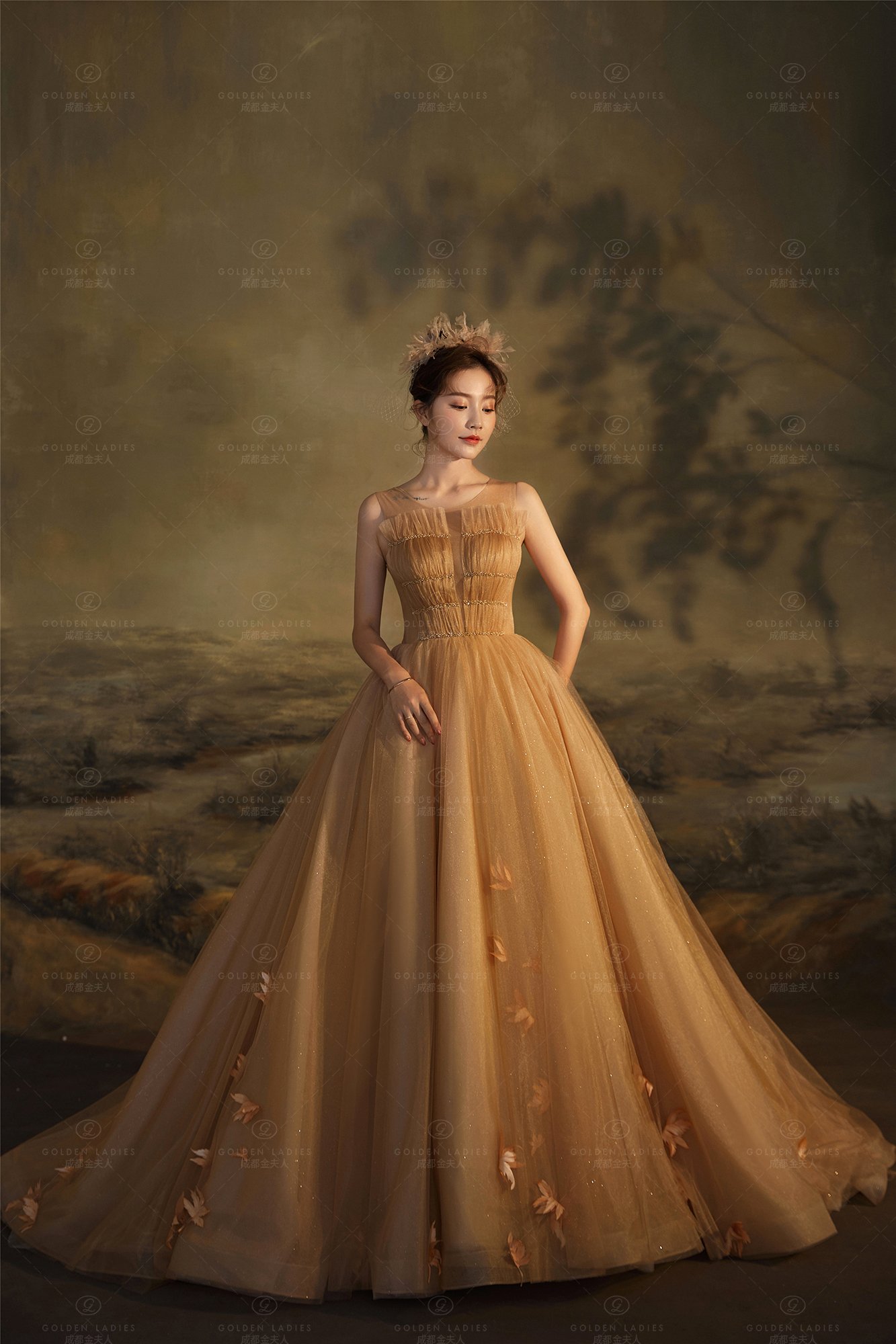 超级高级的轻奢油画复古婚纱照
