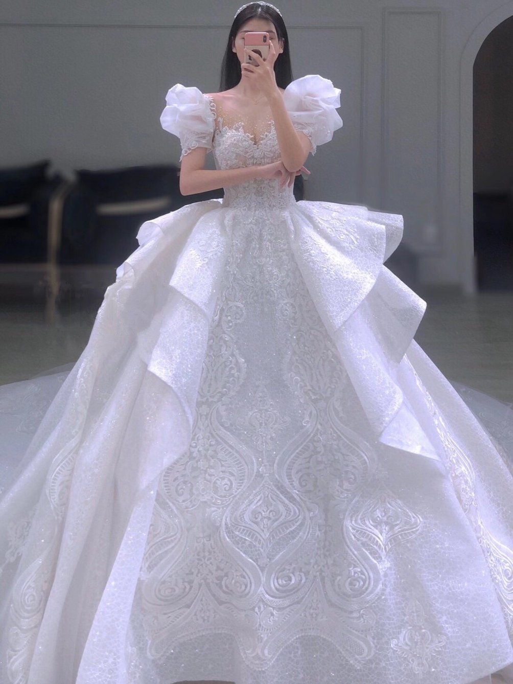 维多利亚 高定大拖主纱+出门纱+敬酒服+伴娘服