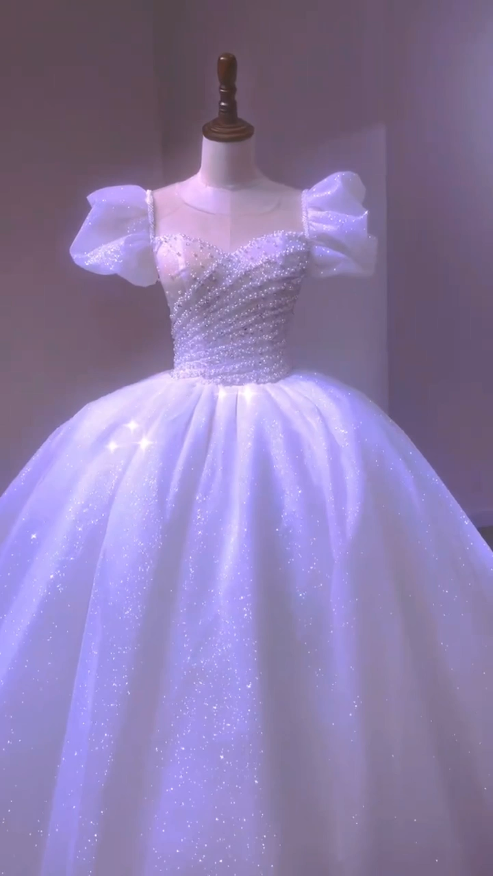 公主泡泡袖三穿蝴蝶結(jié)婚禮主紗