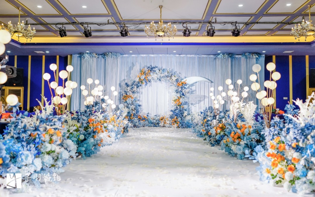 【芊羽婚礼】清新优雅梦幻蓝色室内婚礼