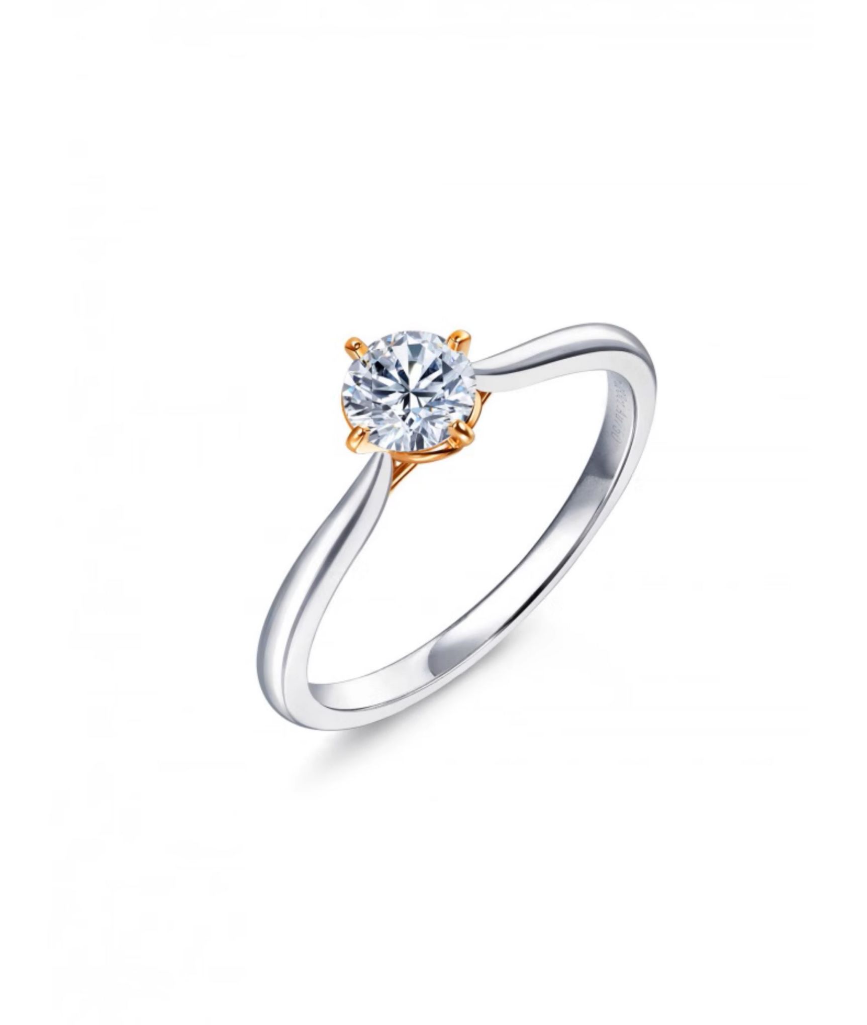 [同心]18K白色及玫现色黄金同心结91290R