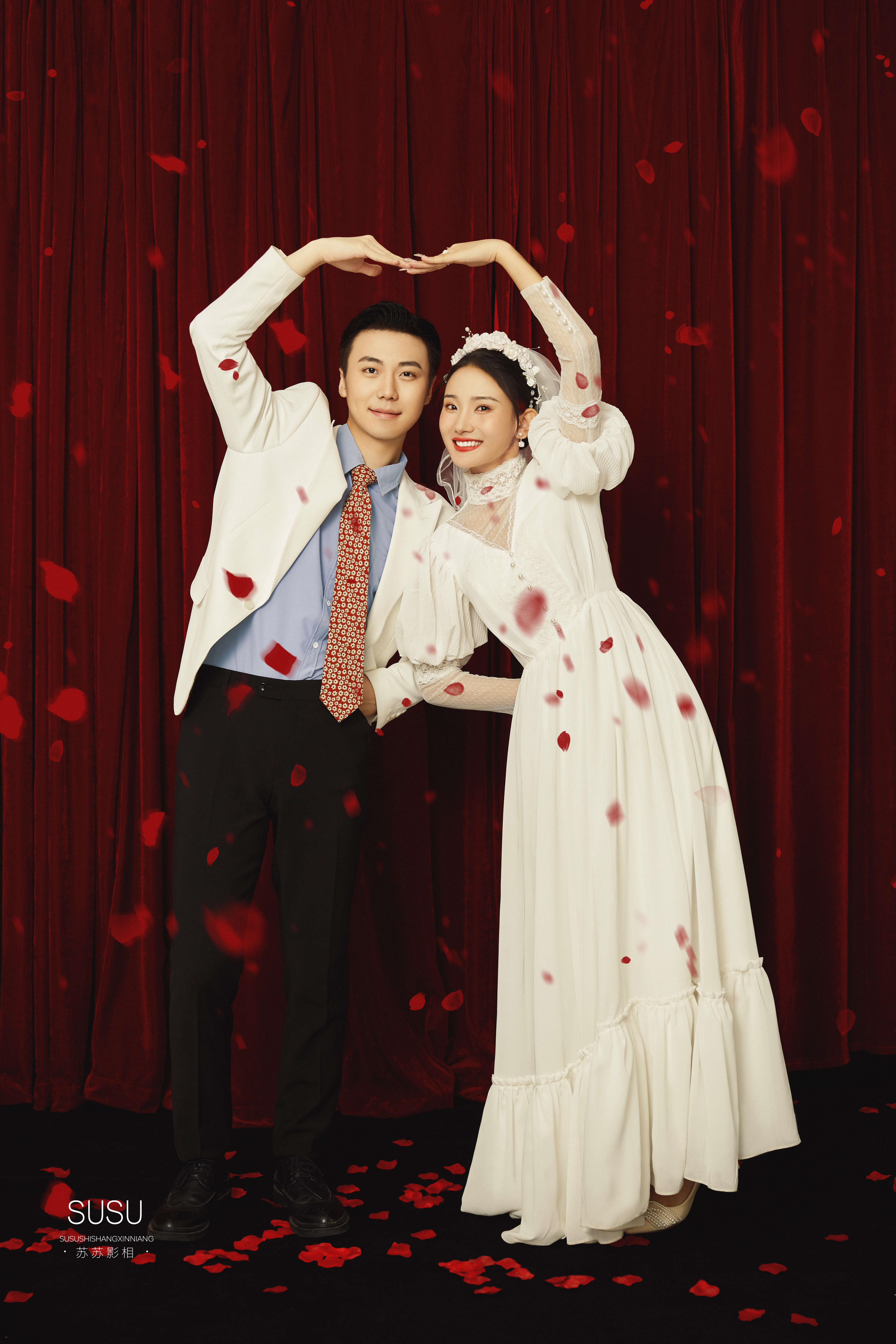 爱意满满的囍嫁风旗袍婚纱照，每张都超爱！！