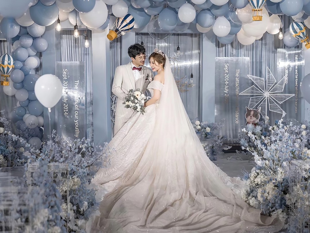 【花时间婚礼设】雾霾蓝小清新高级婚礼设计一价全包