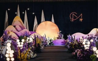 安阳室内酒店创意小众紫色主题婚礼