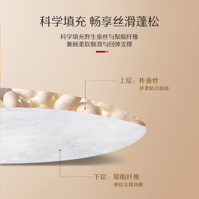 【水星家纺】40S全棉柞蚕丝复合囍·金玉良缘抗菌蚕丝纤柔对枕