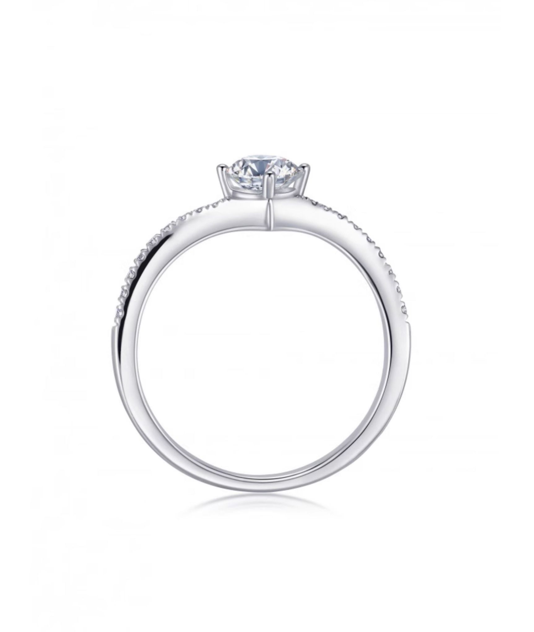 [小皇冠]18K白色黄金钻石戒指91470R