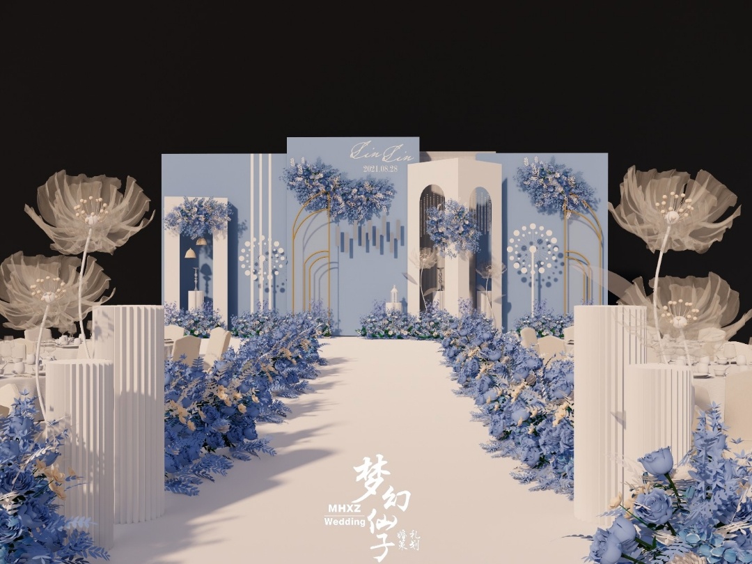 幾千元高性價比霧霾藍色婚禮