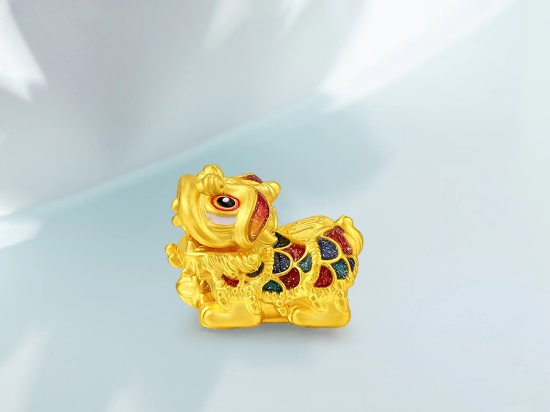CHJ喜狮连连系列-醒狮足金串珠