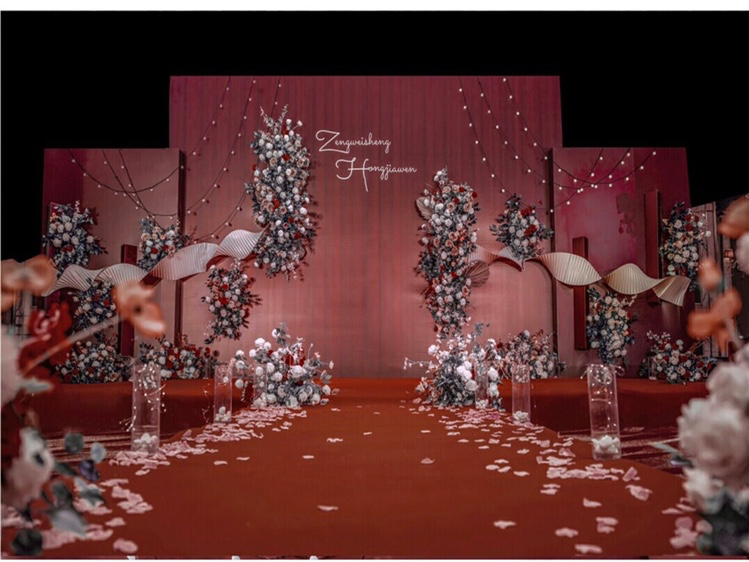 【夏洋】好评如潮/饱满质感/酒红色大气时尚婚礼