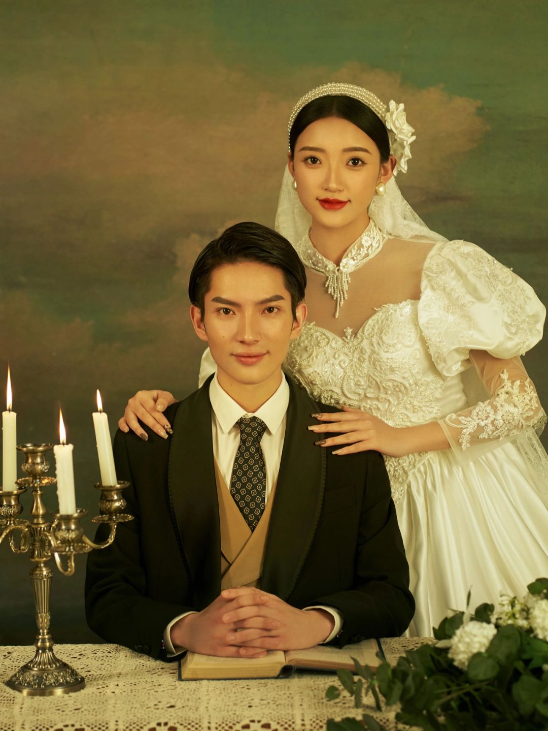 油画风婚纱照