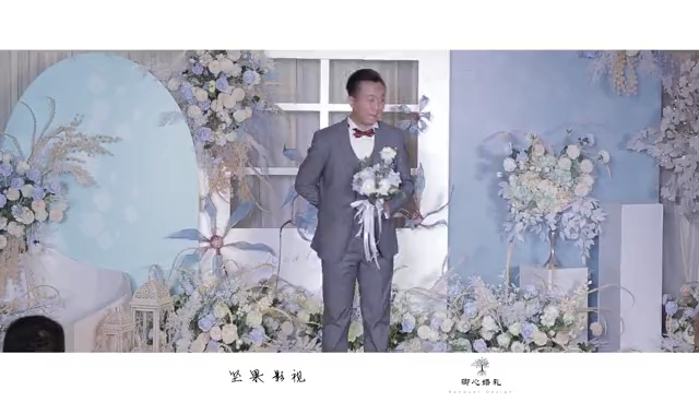 卿心浪漫优雅蓝白色婚礼现场
