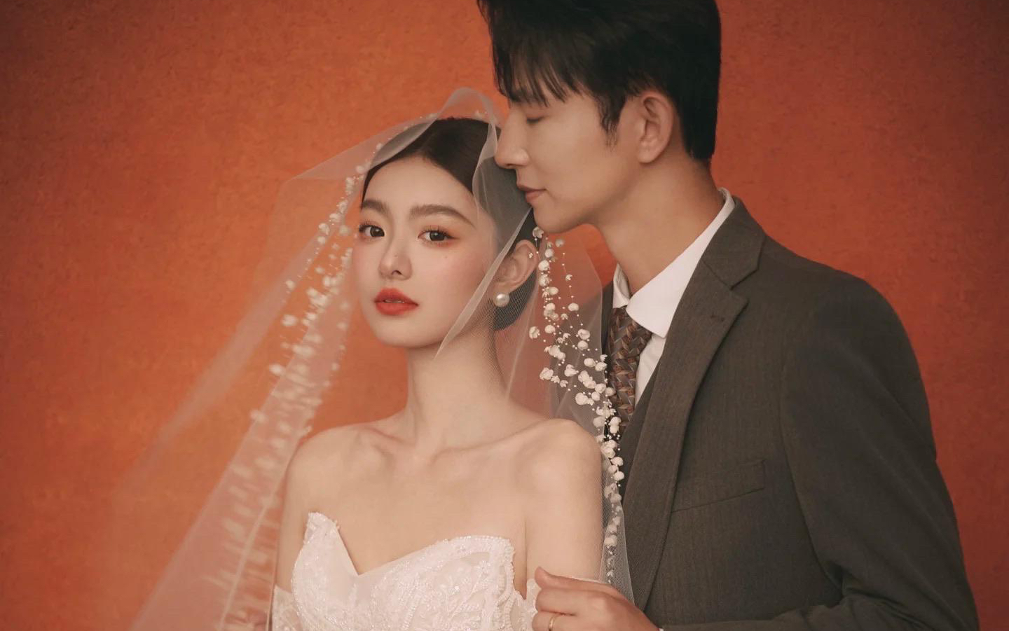 美到失语的复古油画婚纱照