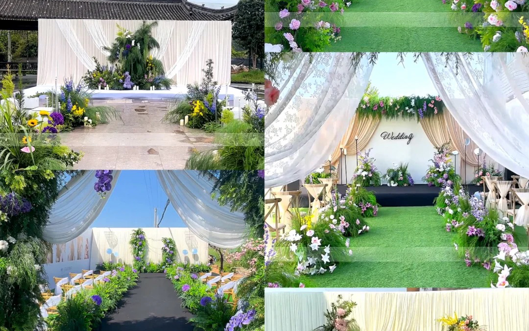 【合集】適合夏天綠色高級(jí)感戶外庭院婚禮布置