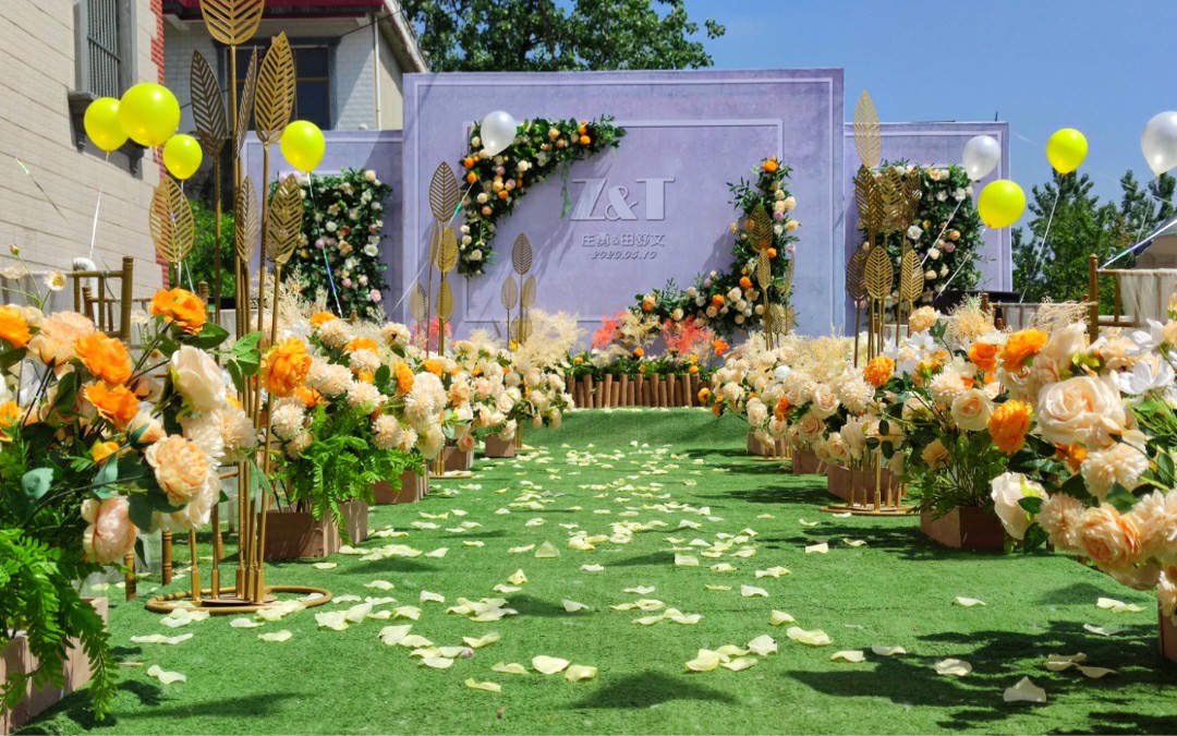 【一座城婚礼原创】花海户外森系婚礼，草坪婚礼。