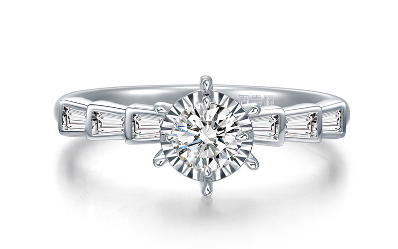 周喜福18K金经典六爪钻戒女正品求婚钻石戒指女戒