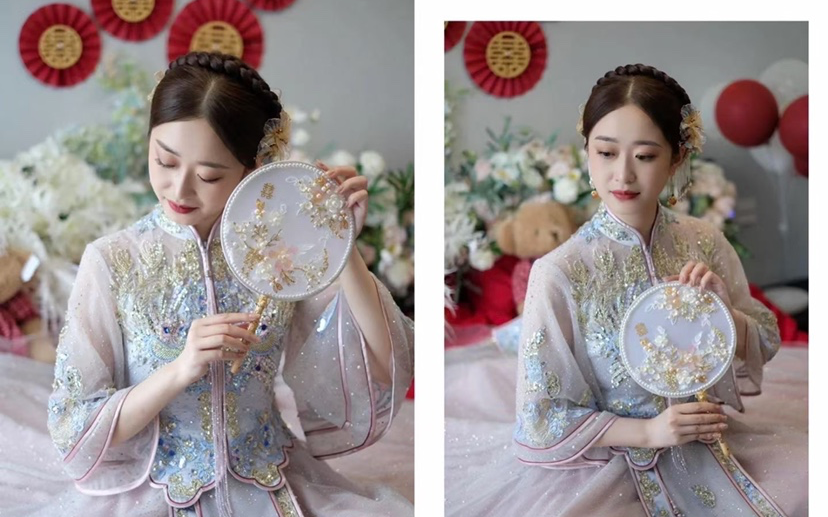 温柔甜美新中式秀禾服造型设计