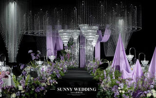 紫色水晶吊顶婚礼