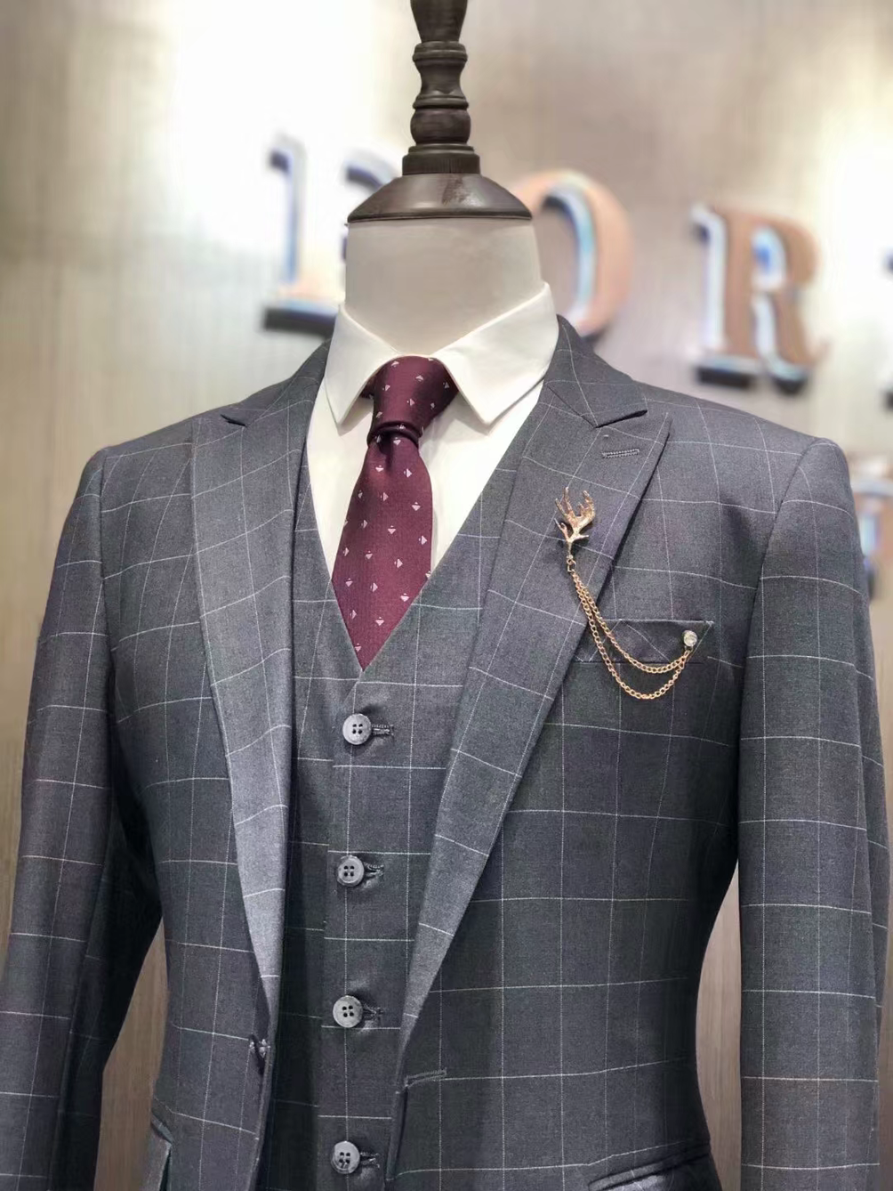 维多利亚超值男士西服3件套租赁+伴郎马甲