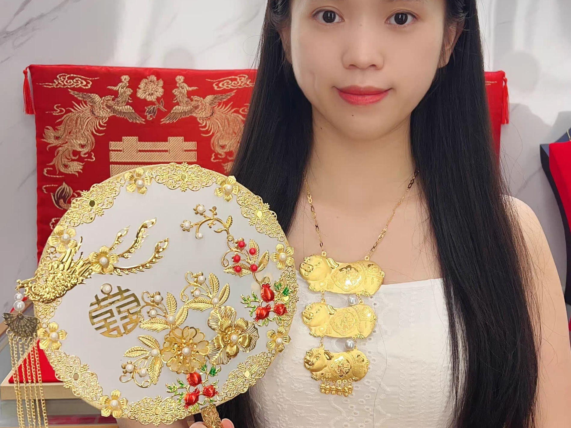 足金婚嫁三金套装