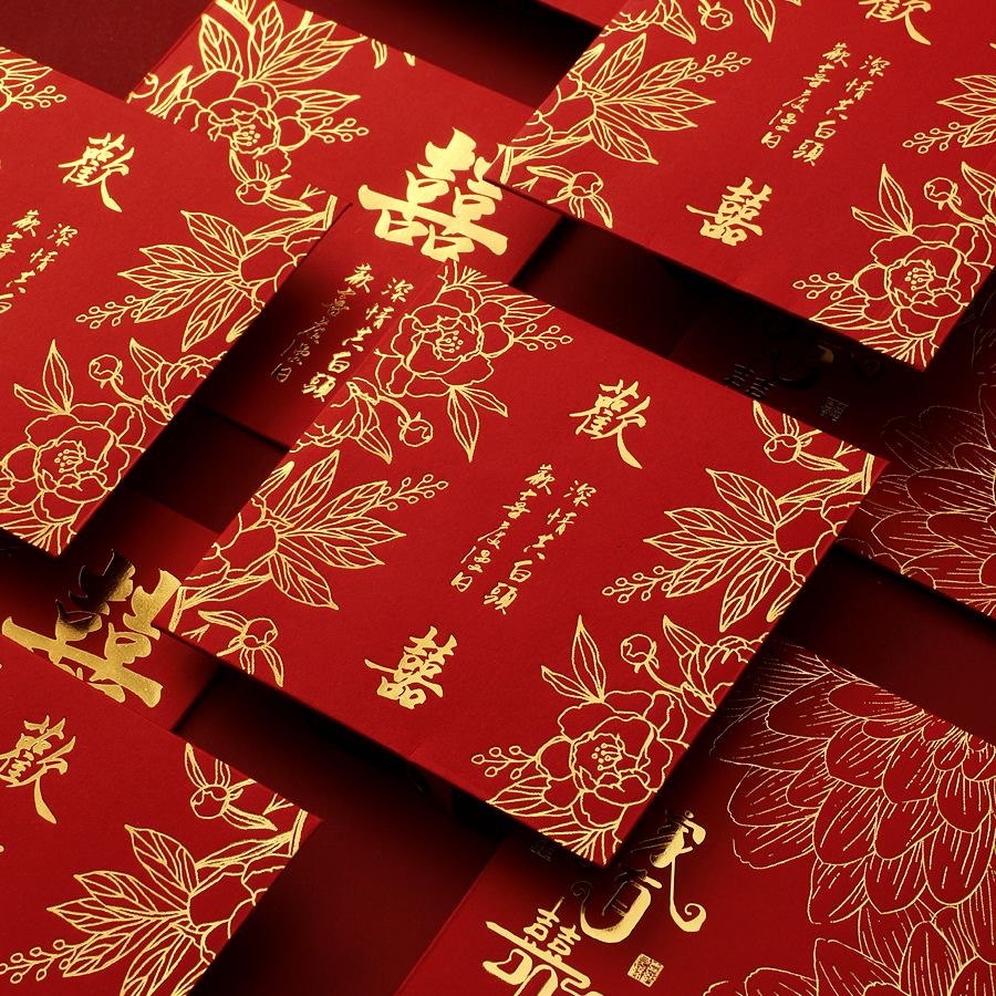 燙金酒紅加厚紅包