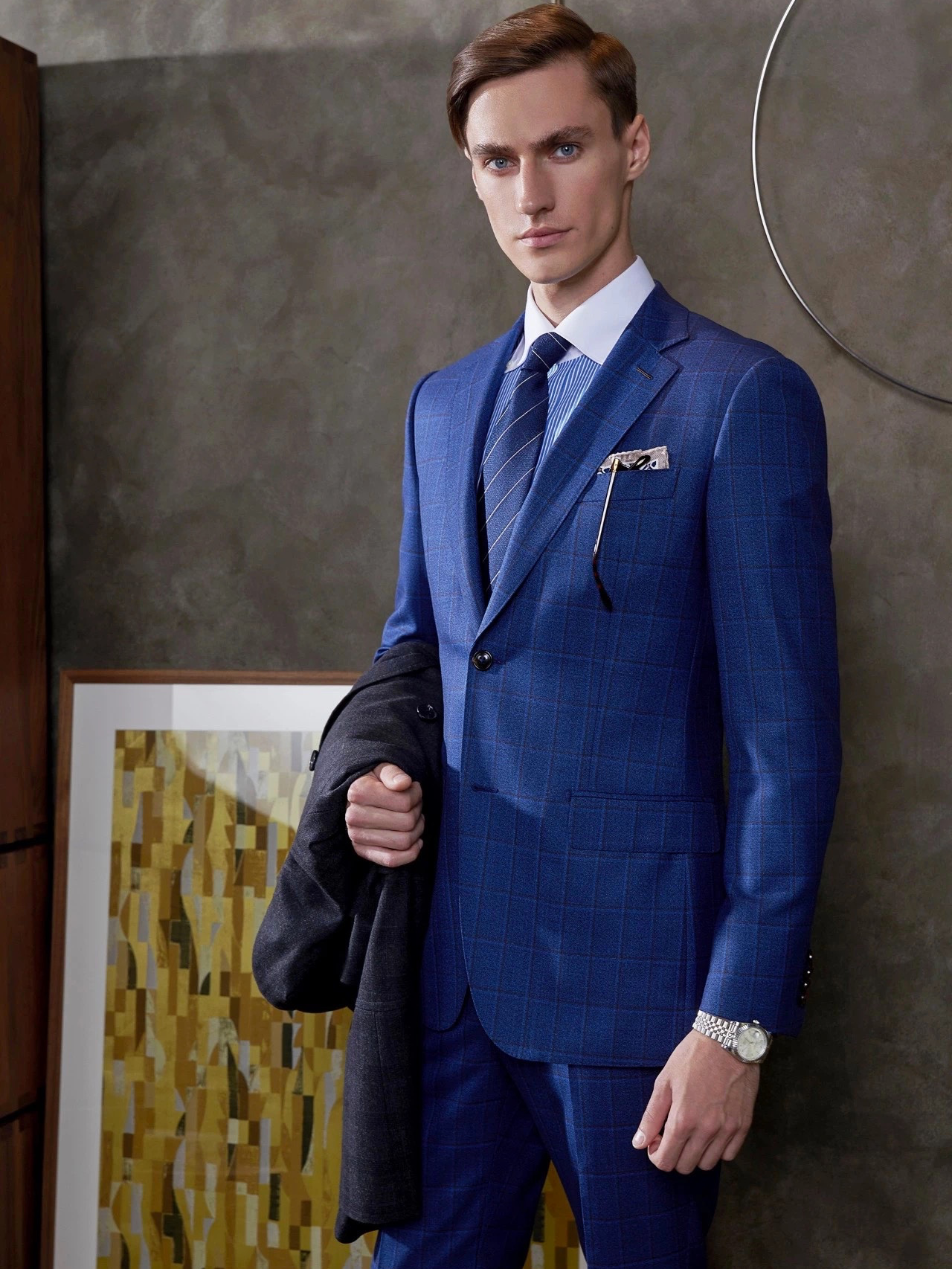 【时尚英伦马甲三件套西服套装】