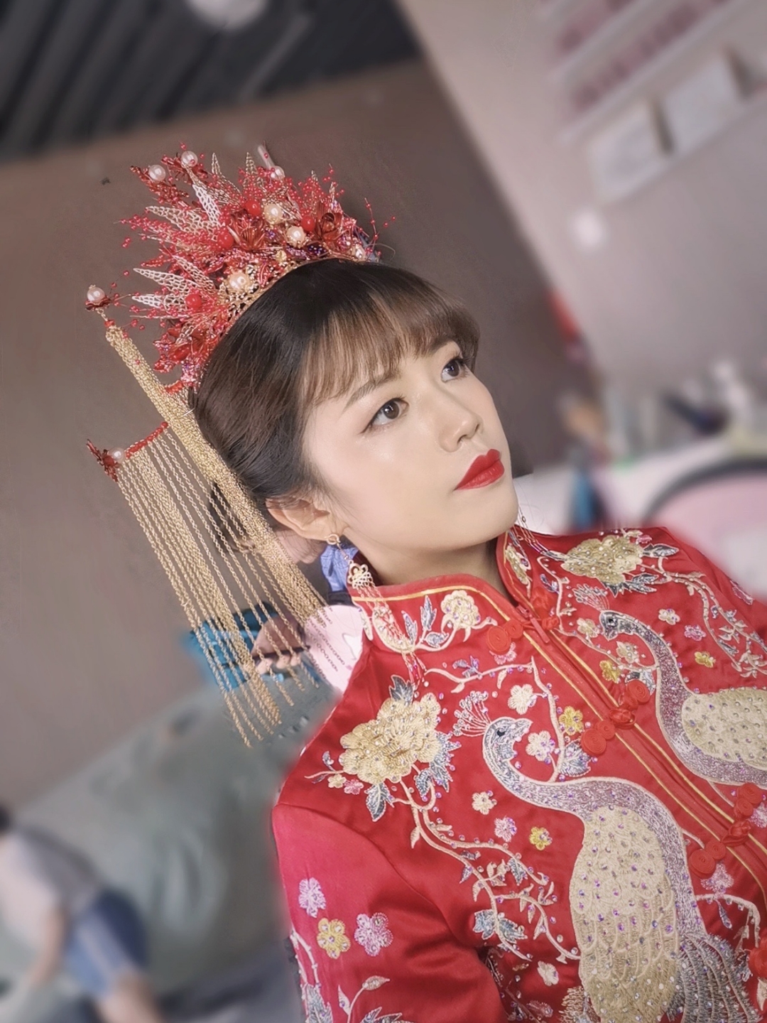 试妆照和婚礼日照片