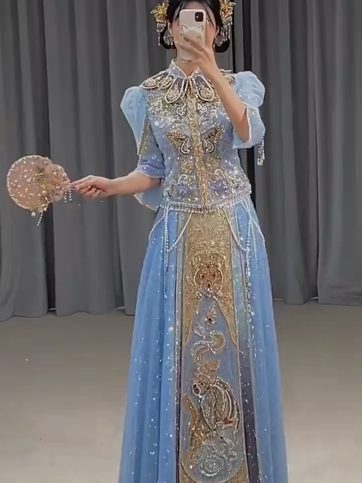 虎虎生威手工重工秀禾服