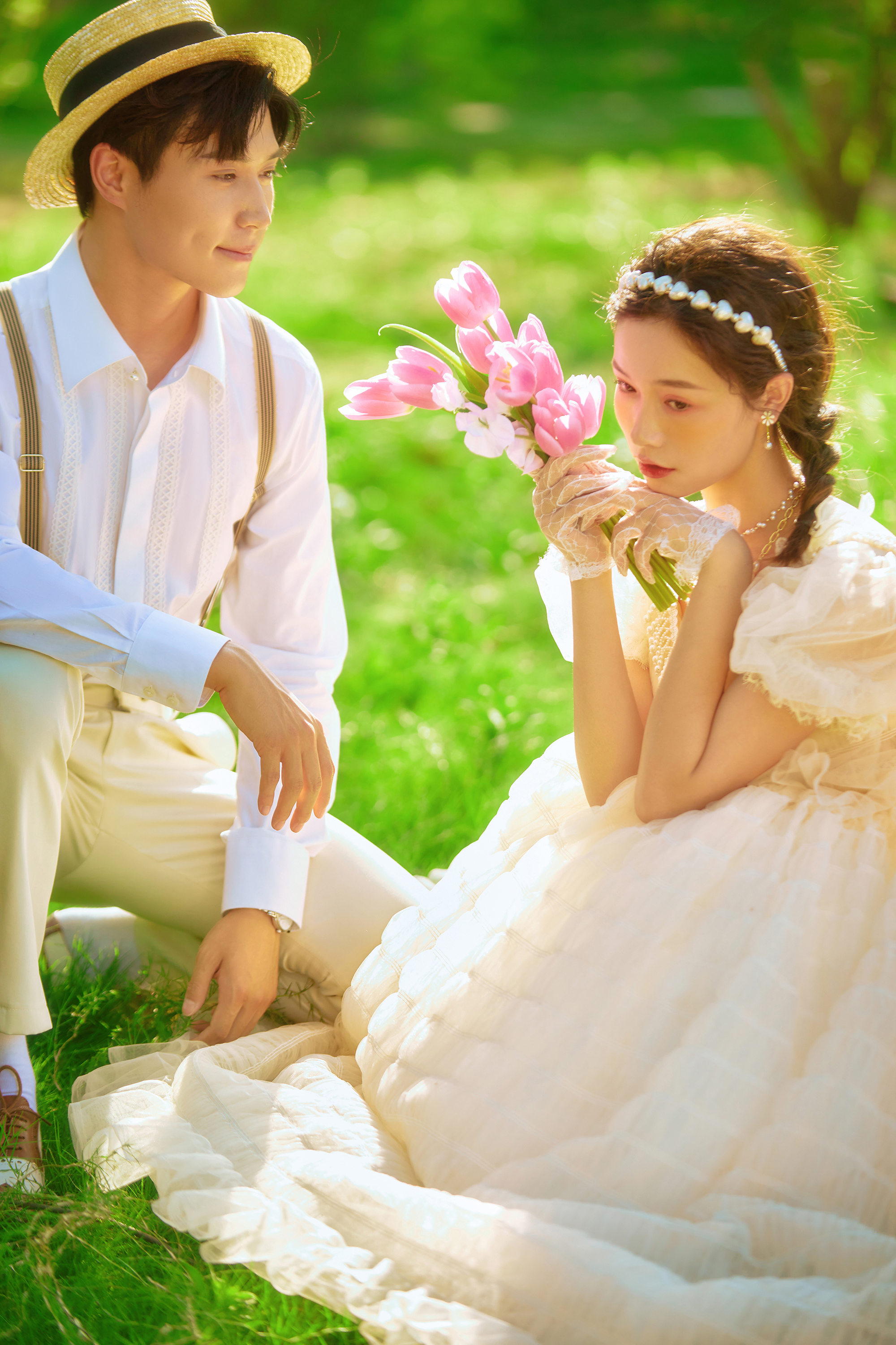 夏天一定要拍的奶油色清新治愈森系婚纱照