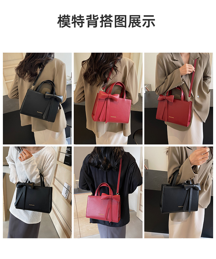 新款蝴蝶结红色单肩手提结婚包