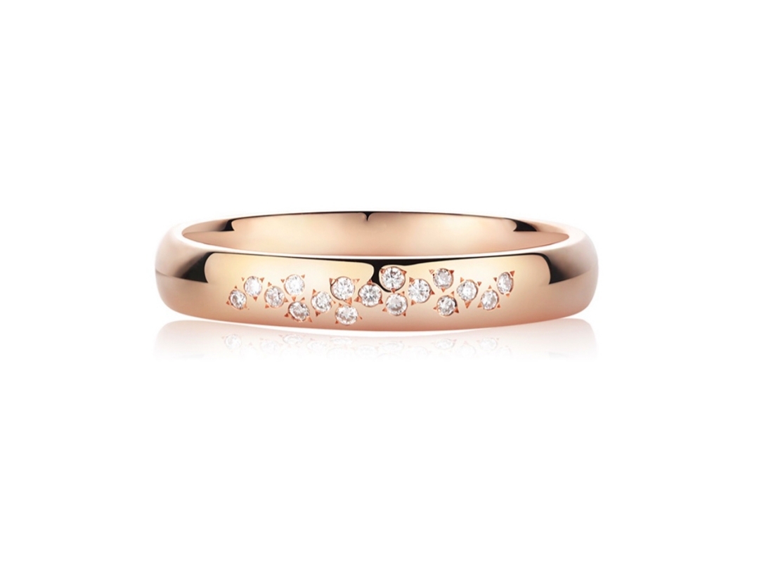 爱冕【繁星】18k玫瑰金情侣对戒定制