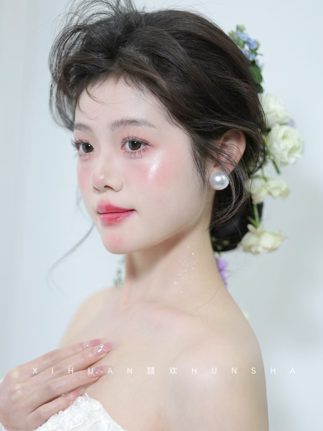 鲜花白纱