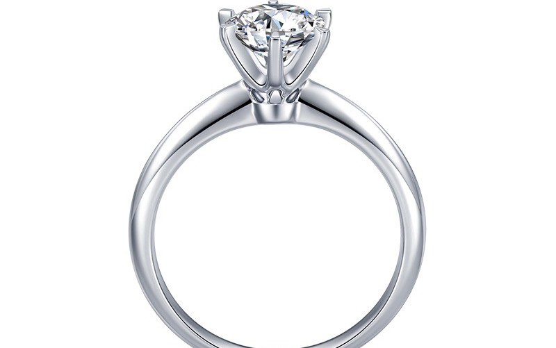 周喜福GIA裸钻定制18k金钻石戒指婚戒六爪结婚