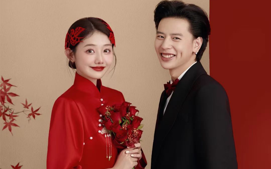 喜嫁风格的新中式婚纱照