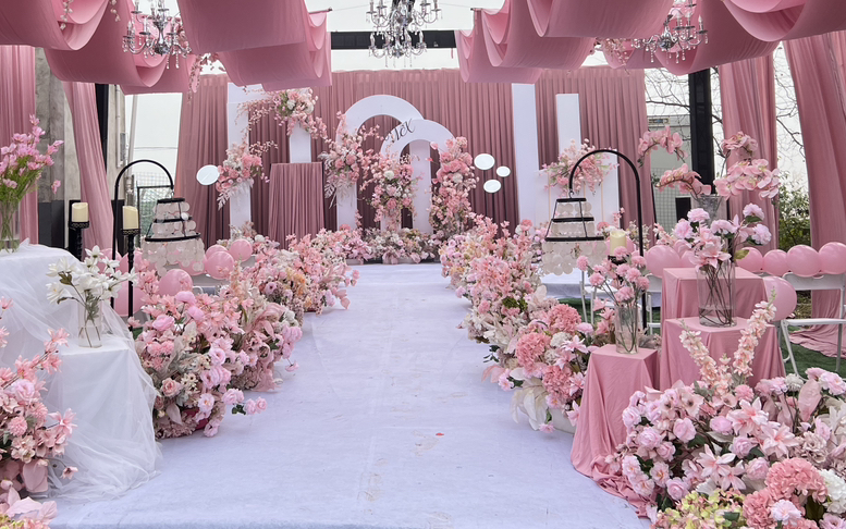 户外老家粉色系婚礼
