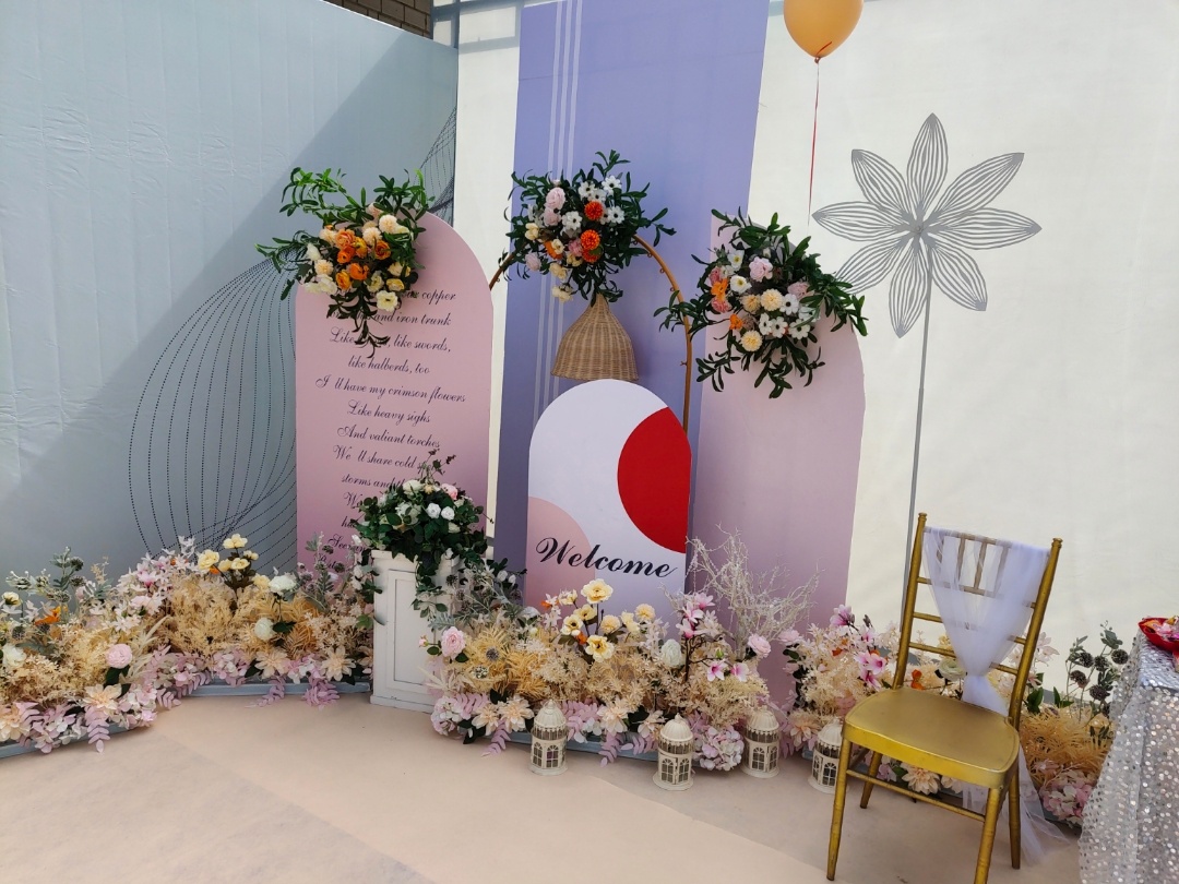 香槟色，庭院，小清新婚礼现场