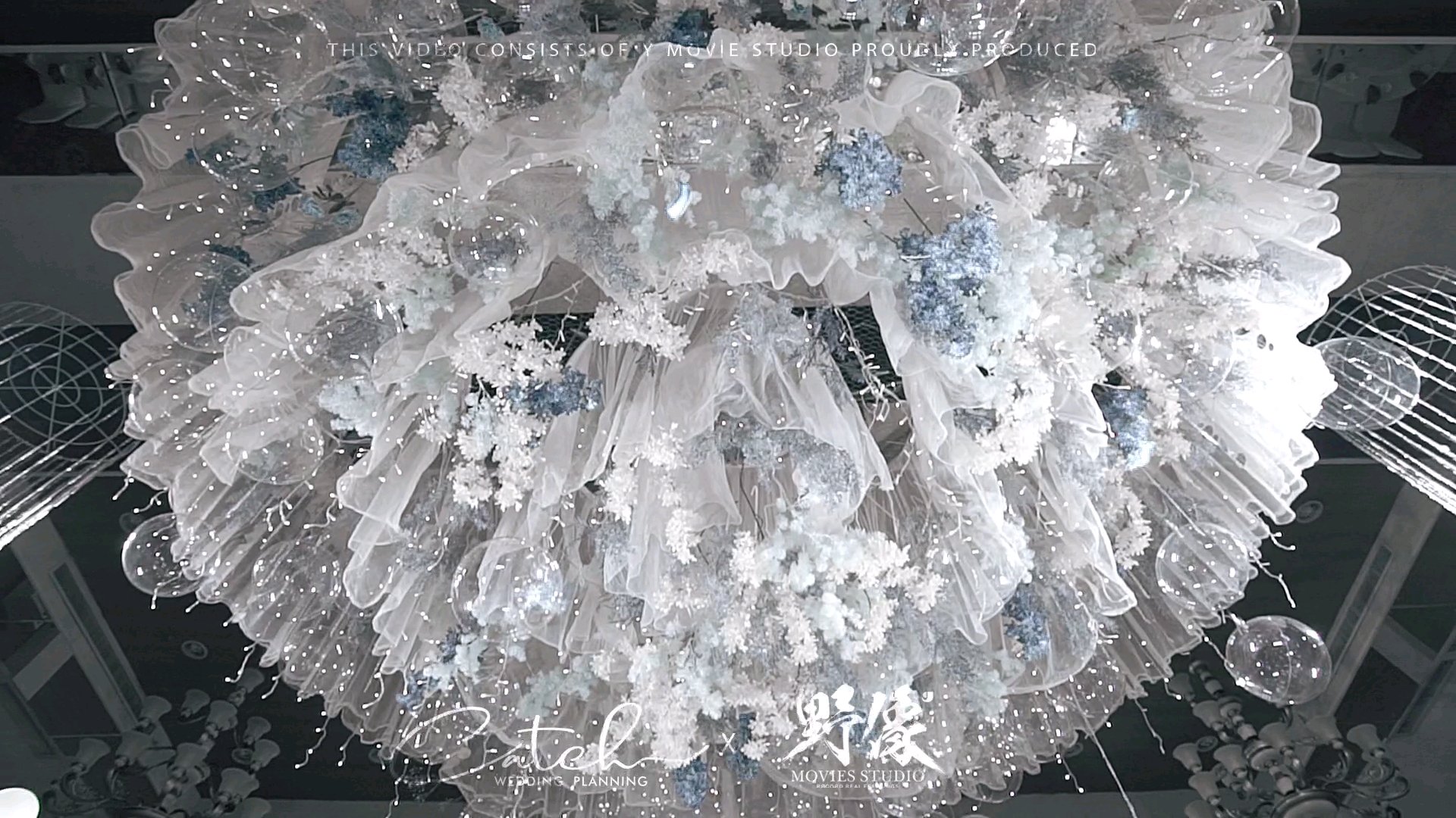 莫兰迪雾霾蓝婚礼 纯场布23800