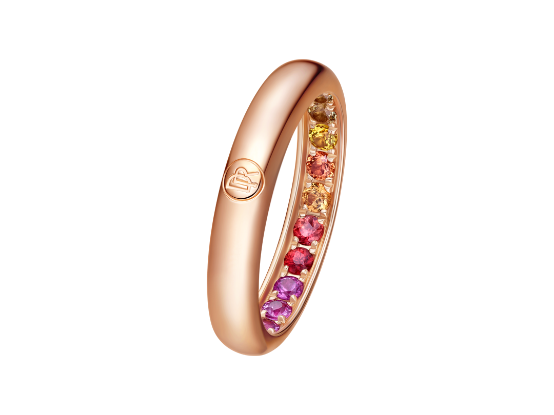 DR LOVEMARK爱不止息情侣红蓝宝石彩虹戒