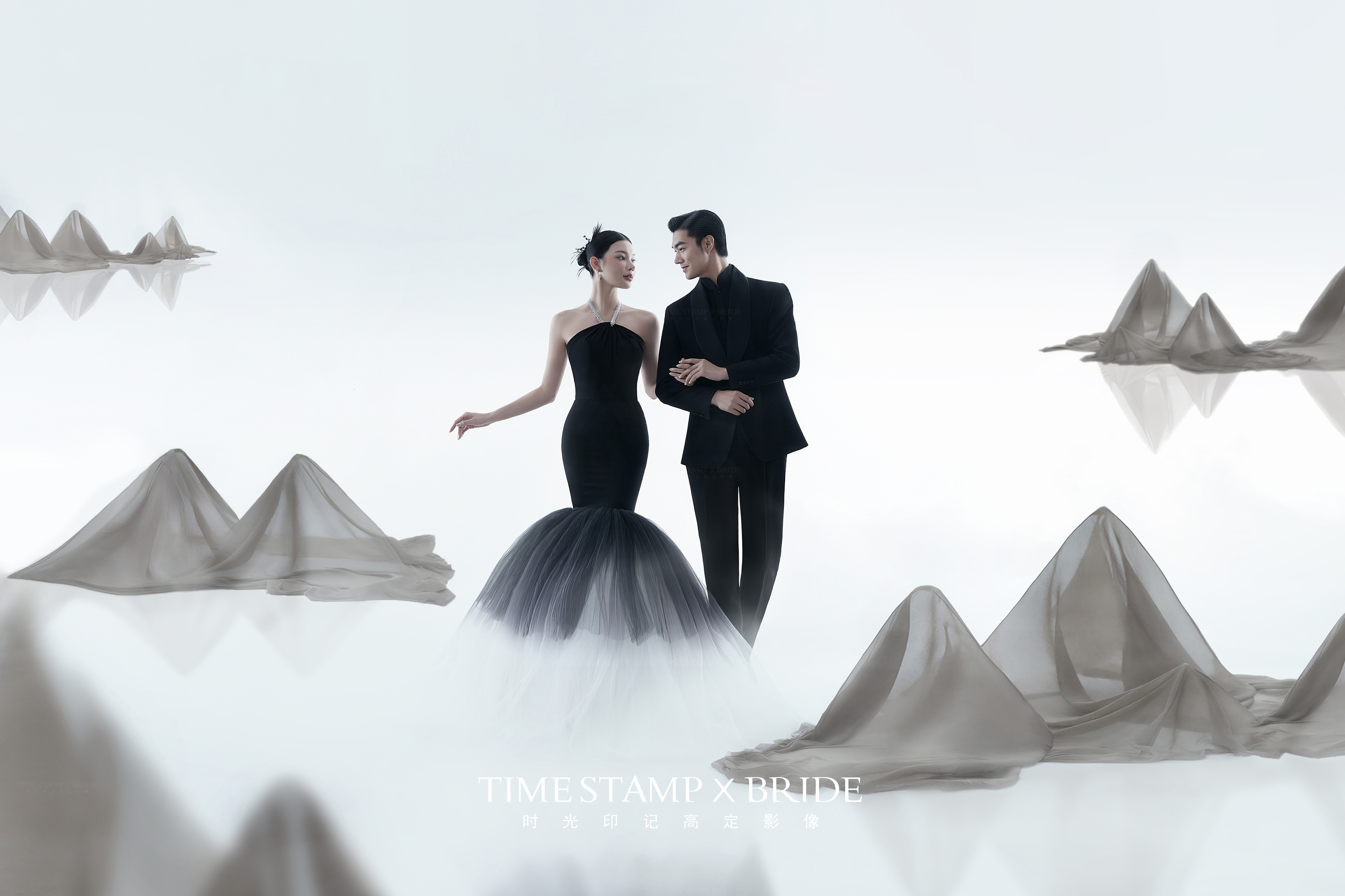 纯美国风腔调|小众创意水墨工笔画婚纱照！