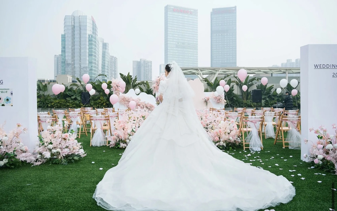 广安户外粉色婚礼