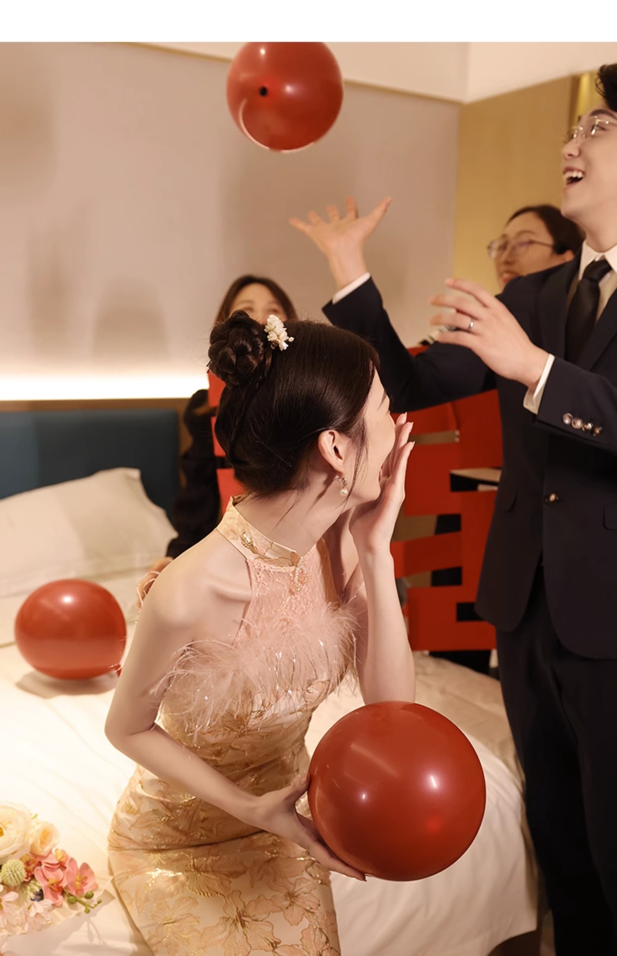 新中式敬酒服新娘高级感旗袍订婚礼服连衣裙粉色晨袍2024新款轻奢