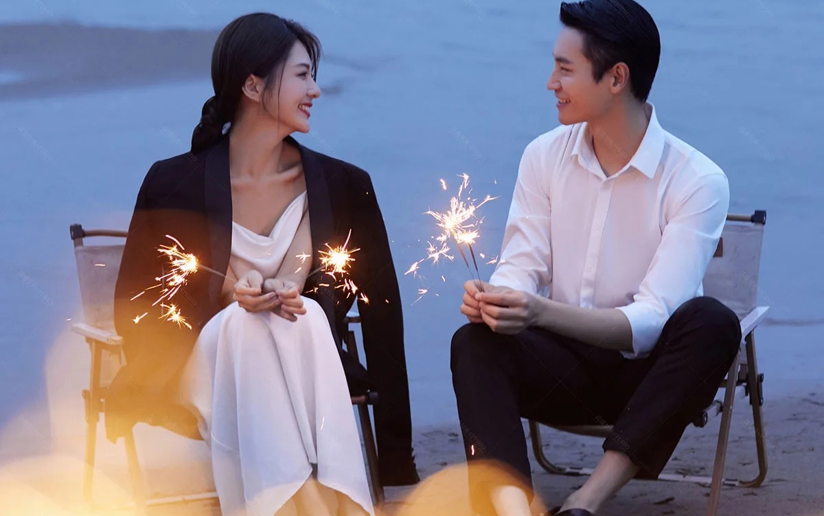 浪漫到心坎❤️的烟火🎆婚纱照～