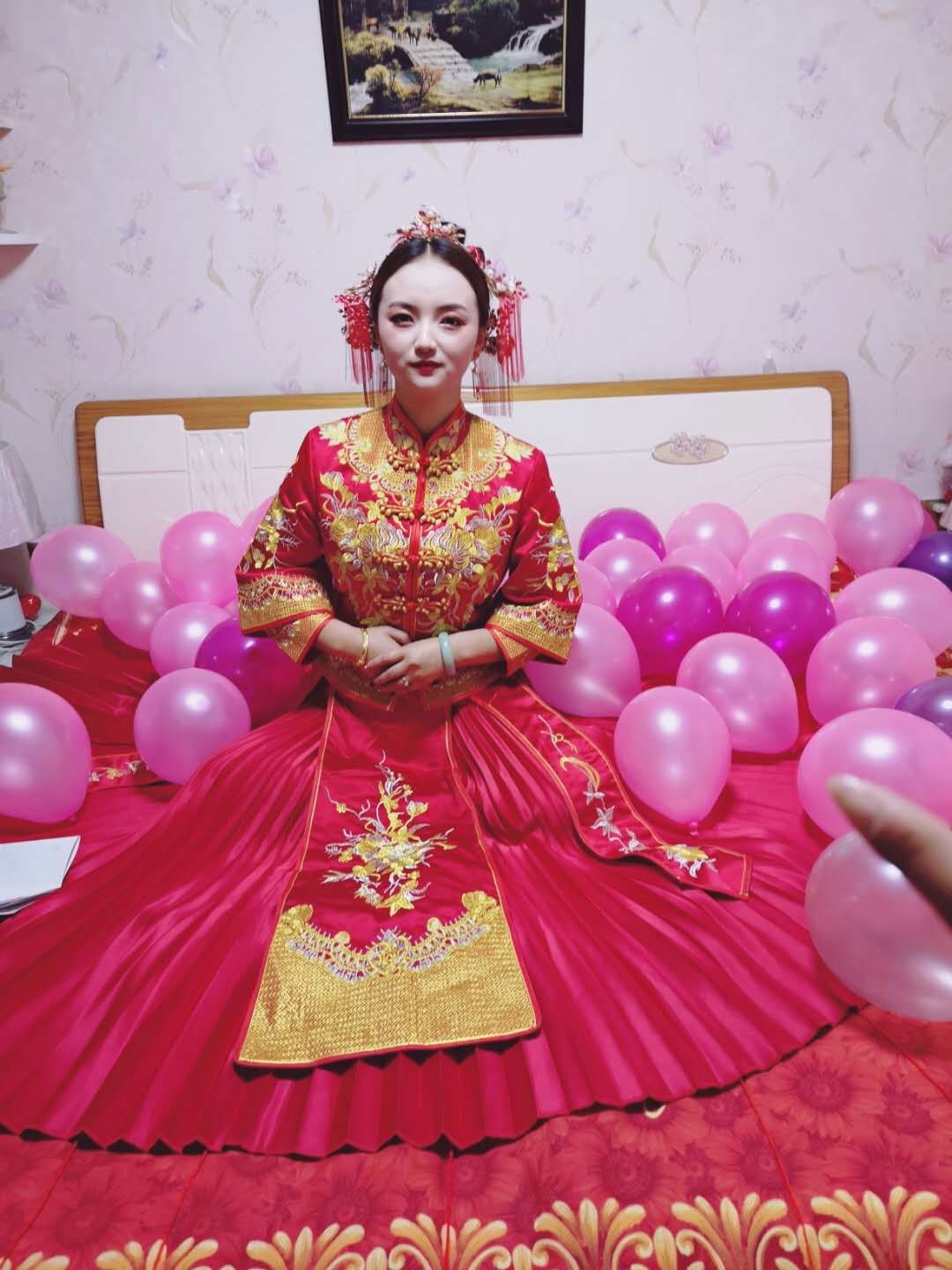 秀禾服新娘2020新款中式婚纱礼服结婚秀禾服显瘦L码 