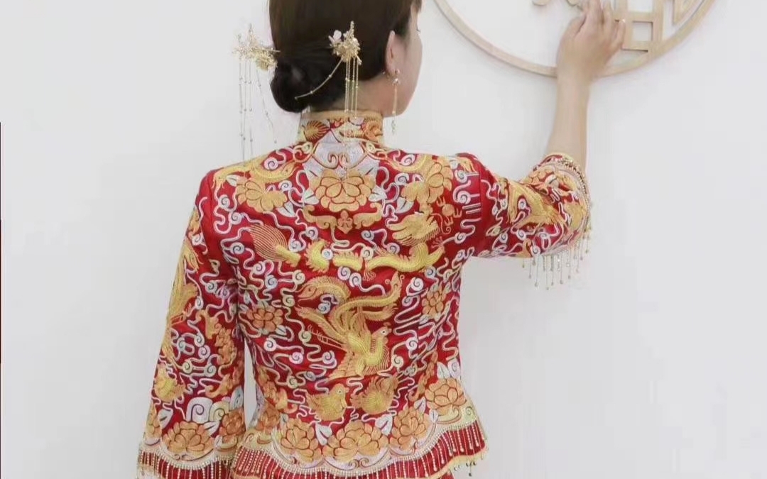 秋季新款龙凤褂 出阁服 修身显瘦 
