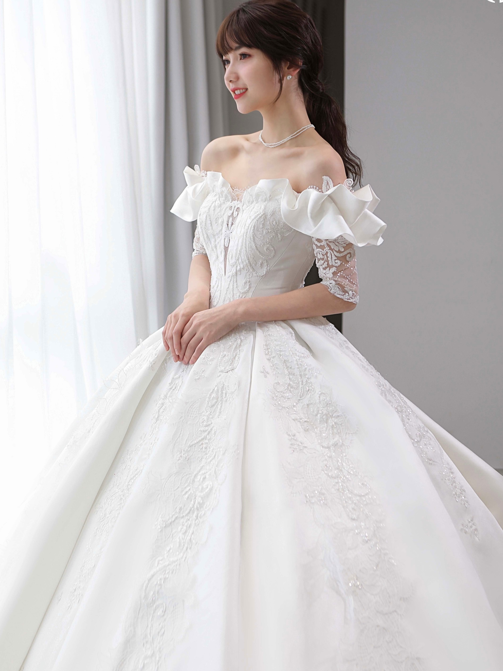 台湾布蕾丝梦幻公主系列定制婚纱+礼服+婚纱3件套