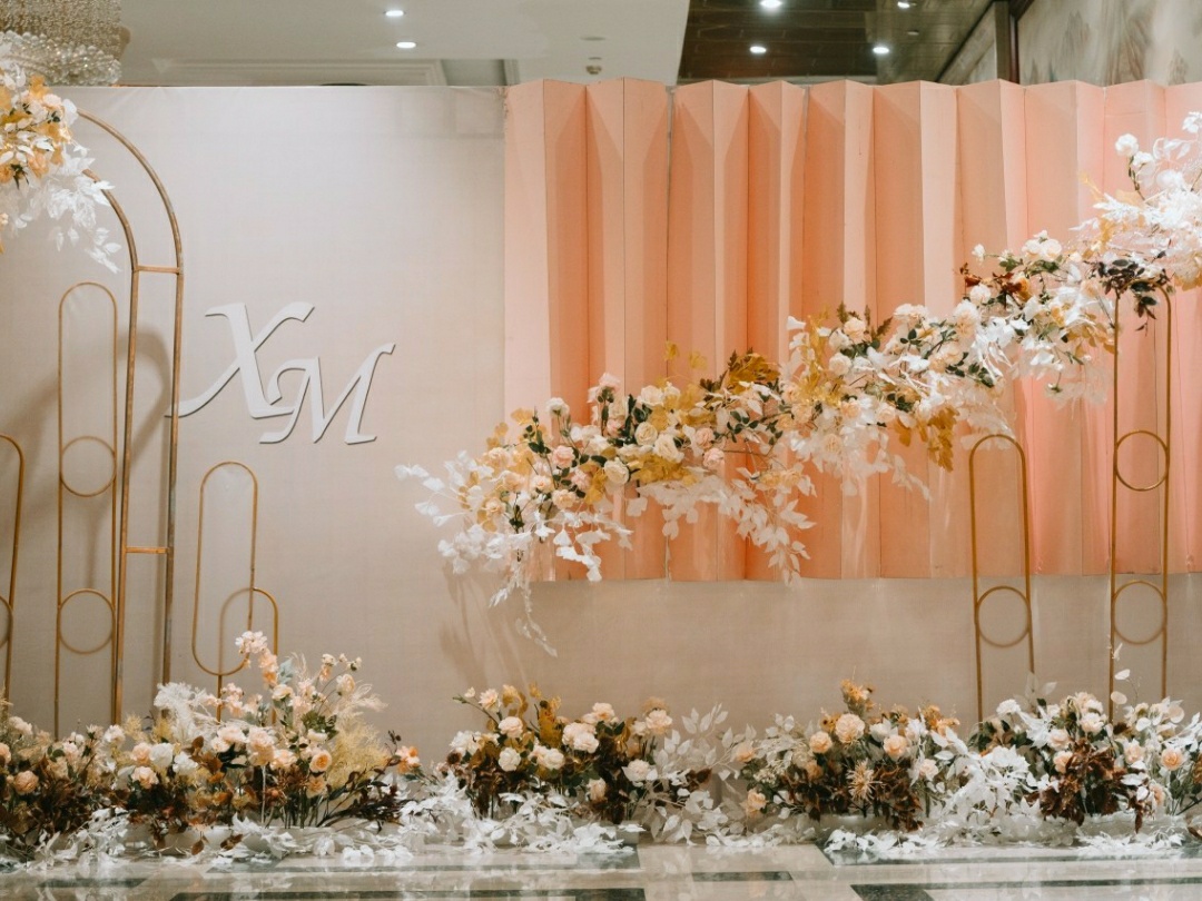 【橡皮粉輕暖色系】含主背景及吊頂婚禮