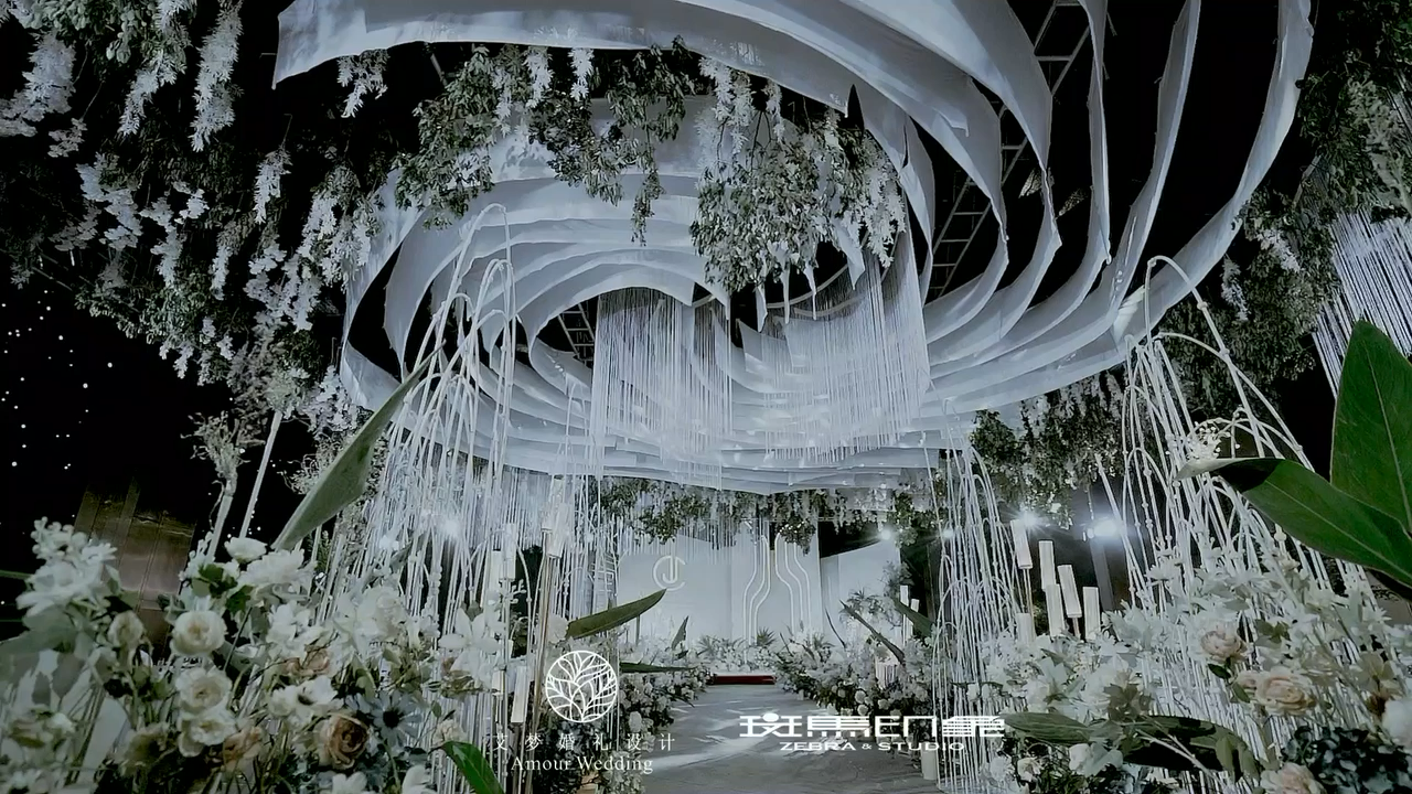 白綠色韓式鮮花婚禮現(xiàn)場唯美定制婚禮現(xiàn)場